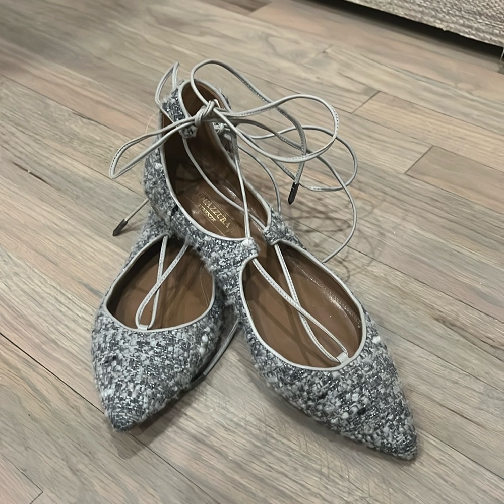 Aquazzura Christy Tweed Flats size 7.5